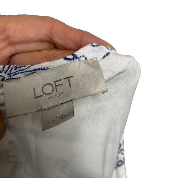 Ann Taylor Loft Blue‎ and White Print Tank Dress XS (2406) - Picture 5 of 6